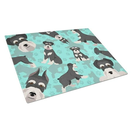 

Carolines Treasures MLM1059LCB 15 x 12 in. Blue Black & Silver Schnauzer Glass Cutting Board - Large