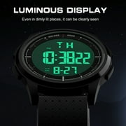 GOLDEN HOUR Ultra-Thin Minimalist Sports Waterproof Digital Watches Men with Wide-Angle Display Rubber Strap Wrist Watch for Men Women