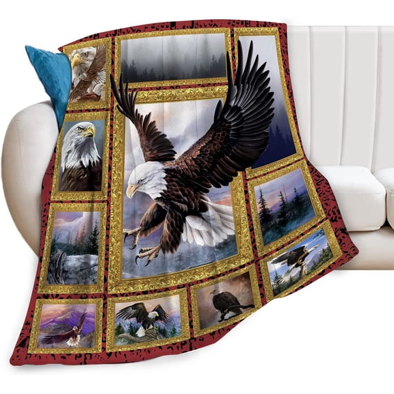 Eagle Blanket Bald Eagel Throw Blanket for Men Women Gifts for Kids Adults Ultra Soft Cozy Fleece Blanket for Couch Sofa Bed 40"x50"