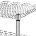 thumbnail image 5 of Finnhomy 3 Tier Heavy Duty Commercial Grade Utility Cart, Wire Rolling Cart with Pushing Handle Bar, Steel Metal Kitchen Service Trolly with Wheels, Shelf Size 18" D x 36" W, NSF, Chrome, 5 of 8