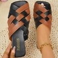 thumbnail image 2 of Brown Womens Slip On Loafers Casual Closed Toe Flat Woven Comfortable Lightweight Flexible Sole For Indoor And Outdoor Everyday Wear Size 36, 2 of 9