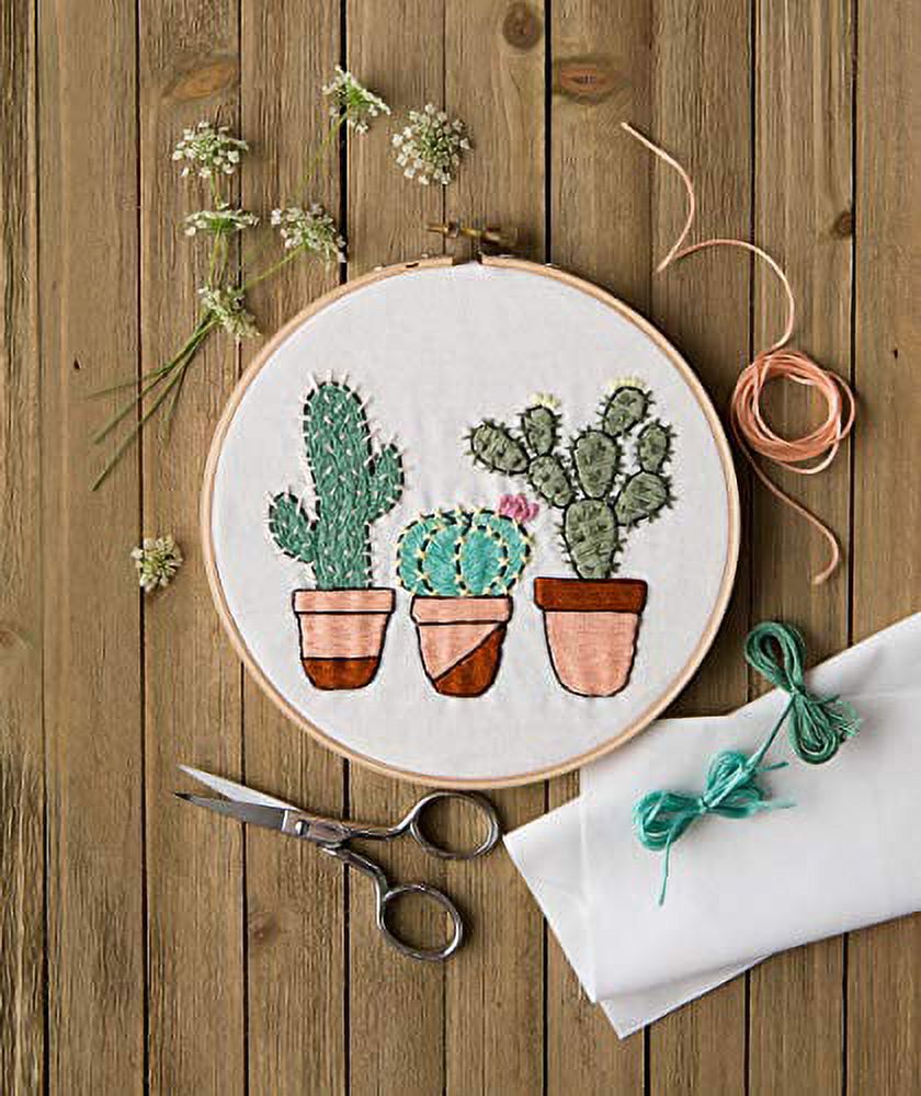 Leisure Arts Embroidery Kit 6 Cactus Garden- embroidery kit for