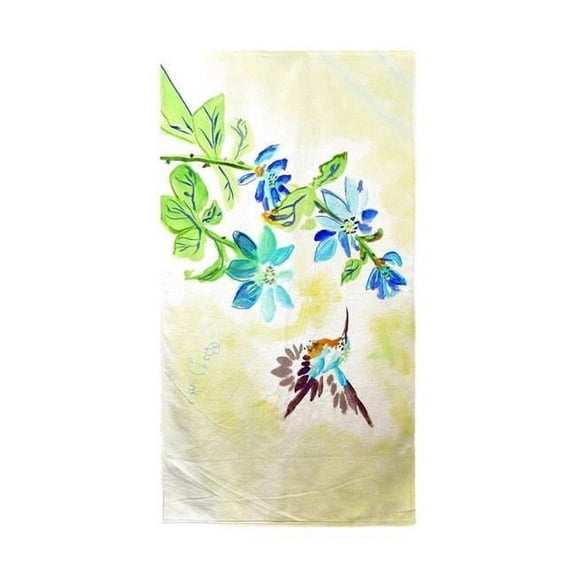 Betsy Drake BT1009 Aqua Hummingbird Beach Towel