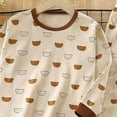 thumbnail image 4 of Nwiuh Girls Long Sleeve Pajama Set 1-11Y Toddler Girls Pajama Set Cute Soft Pajamas Kids Casual Long Sleeve Casual Loungewear Home Clothing Two Piece Set (Khaki, 18-24 Months), 4 of 4
