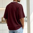 thumbnail image 7 of Fanshiluo Men's V Neck Drop Shoulder Short Sleeve T-Shirt, Fake Two-Piece Loose Casual Top,Size:L,Big and Tall Men, 7 of 7