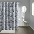 thumbnail image 2 of Madison Park Odette Rideau de Douche Jacquard en Polyester Bleu Marine, 2 of 5