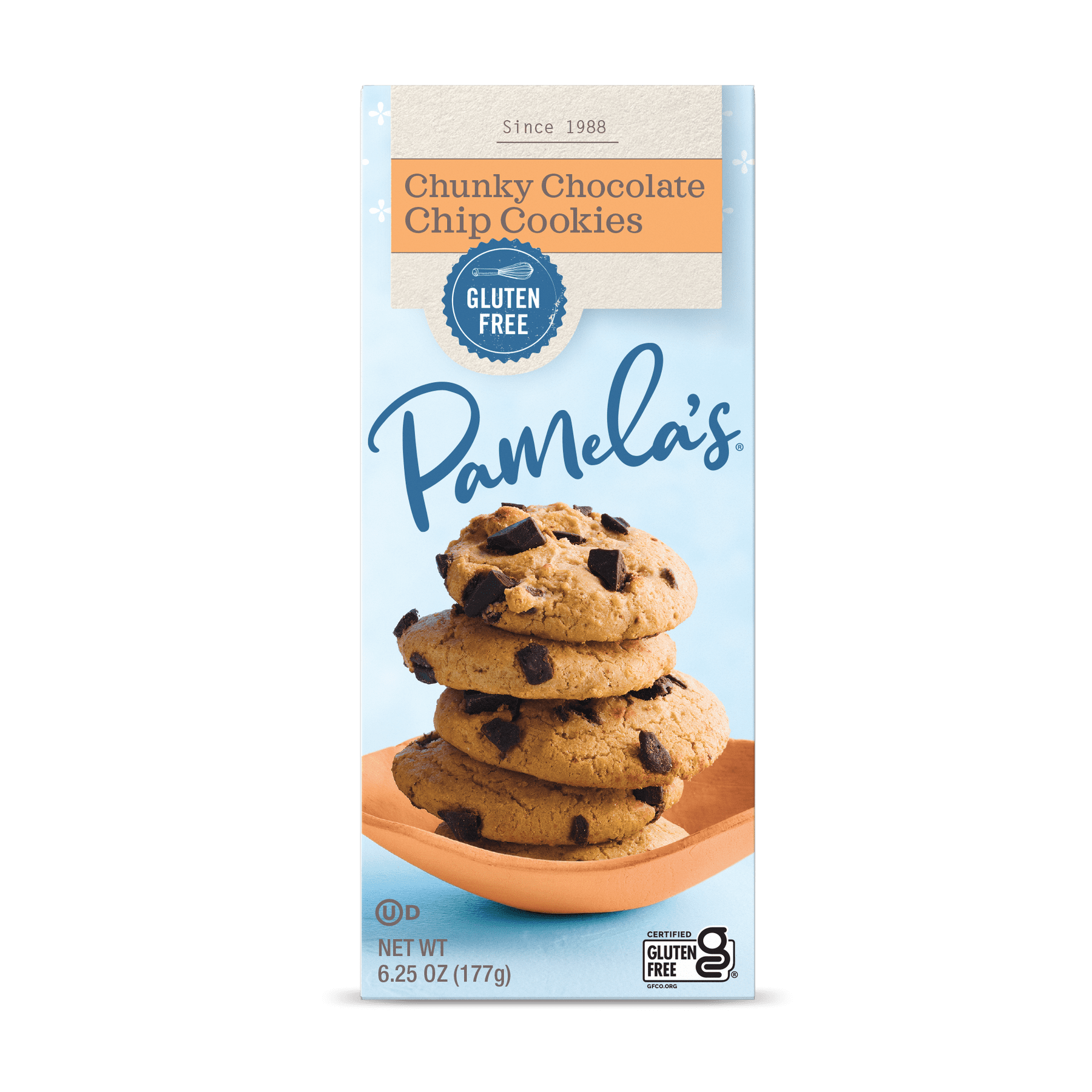 Pamela's Gluten-Free Cookies, Chunky Chocolate Chip, 6.25 oz Box (Pack of 6)