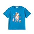 thumbnail image 4 of SGMVNU Girls T Shirts Casual Relaxed Fit Crew Neck Short Sleeve Cute Cartoon Girl Graphic Top Kids Summer Clothes, Size 8-9 Years, Blue, 4 of 4
