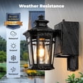 thumbnail image 5 of Gleamz Black Dusk to Dawn Outdoor Lighting with GFCI Outlet, Waterproof Anti-rust Exterior Light Fixtures with Outlet, 9" Outside Lights for House, Proch, Patio, 5 of 9