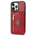 thumbnail image 6 of Nalacover for iPhone 14 Pro Zipper Wallet Case,Luxury Premium PU Leather Back Soft TPU Magnetic Buckle Flip Card Pocket Shockproof Slim Cover with Adjustable Crossbody Shoulder Strap,Red, 6 of 15