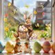 thumbnail image 1 of Decoraciones de Pascua, pegatinas para ventanas con diseño de conejito, huevo y mariposa, imanes para refrigerador, adhesivos estáticos para decorar salas de estar y dormitorios., 1 of 6