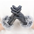 thumbnail image 3 of Jinsinto Ladies Leather Gloves Rabbit Gloves Mittens Women Driving Gloves Soft Comfor, 3 of 4