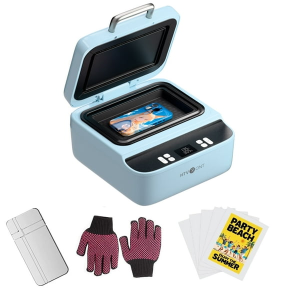 HTVRONT H17 Phone Cases Heat Press - Automatic Vacuum Heat Press Machine for Phone Cases- Sublimation Press for Custom Phone Case, Badges, Coasters(Compatible with Iphone),Blue