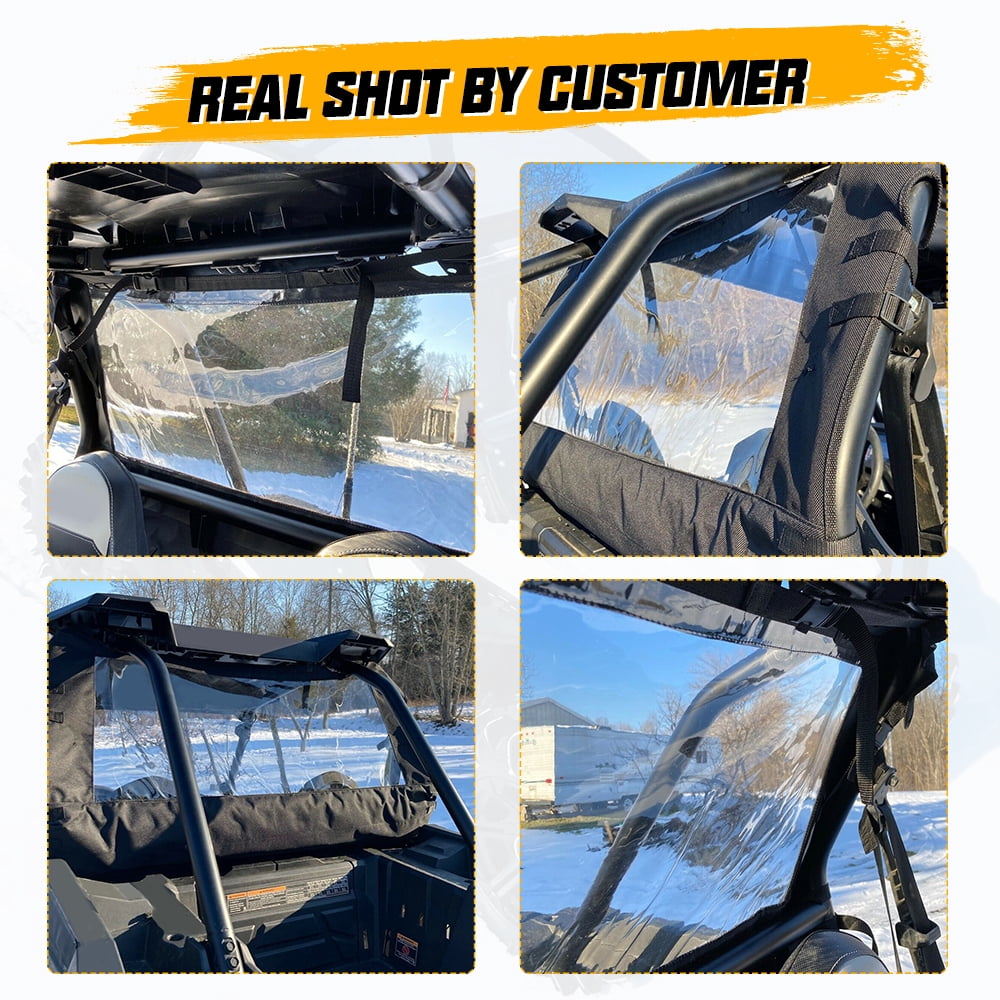 Kojem Rear Clear Windshield Compatible with  Polaris RZR 900 S 1000 XP 4 Turbo Trail EPS 2014-2021 UTV
