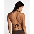thumbnail image 3 of Kacey Lee Women's and Women's Plus Triangle Halter Bikini Top with Seaming, Sizes XS-3X, 3 of 5