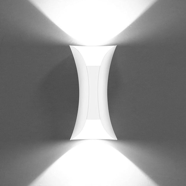 Aplique de pared LED moderno y creativo de 10 W Lámpara de pared impermeable IP65 Aluminio LED Arandela de pared Interior exterior para dormitorio Sala de estar Baño Entrada Escalera Porche Pasillo-(6000K)Blanco brillar Electrónica