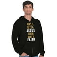 thumbnail image 5 of Walk With Jesus Christ Run Religious Zip Up Hoodie Men's Women's Brisco Brands L, 5 of 6