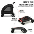 thumbnail image 4 of Heavy Duty Pet Travel Stroller with Angle-Adjustable Handle, 4-Wheel Foldable Carrier for Shopping Trips(Red), 4 of 9