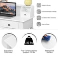 thumbnail image 6 of Topbuy Writing Desk W/ Drawer Detachable Floating Organizer Computer Table White, 6 of 9