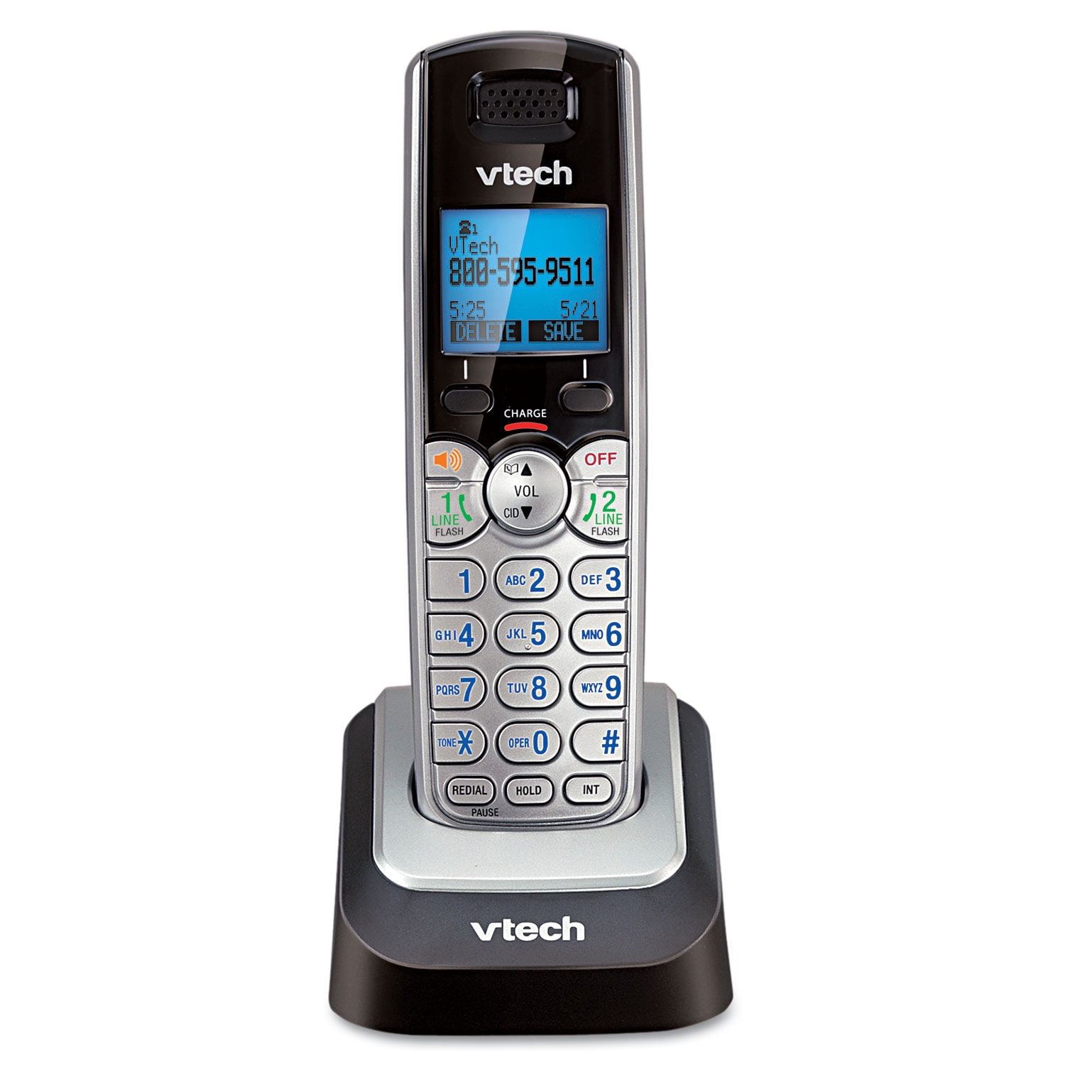 Vtech DS6151 DECT 6.0 2-Line Cordless Phone with 5 DS6101 Telephone Bundle Set 