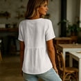 thumbnail image 5 of Linen Shirts for Women Summer Empire Waist Cotton Button Peplum Blouse Casual Plus Size Lightweight Gauze Tunic Tops,White,XL, 5 of 8