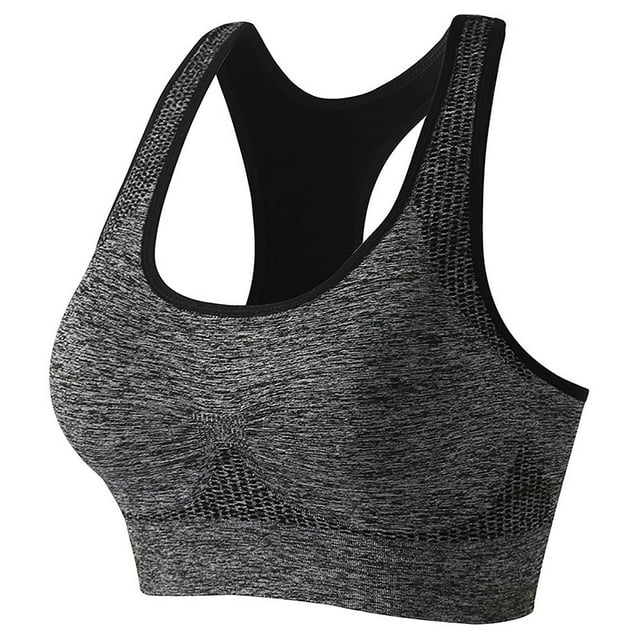 Plebaso Womens 1-2 Pack Sports Bras Racerback Workout Bras Ladies Seamless Athletic Bras for Yoga Running