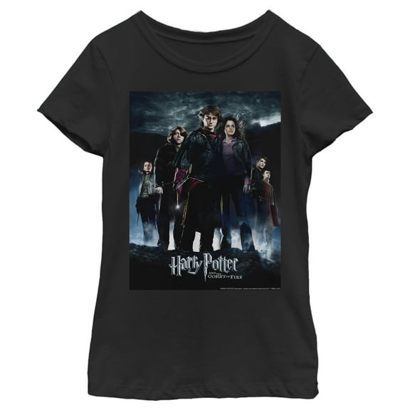 Girl's Harry Potter Goblet of Fire Poster  Graphic Tee Black X Large