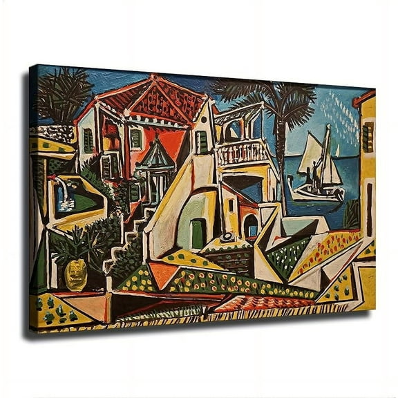 Picasso Famous Mediterranean Landscape Canvas Art Poster and Wall Art Picture Print Modern Family Bedroom Decor
