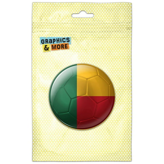 Benin Flag Soccer Ball Futbol Football Pinback Button Pin Badge