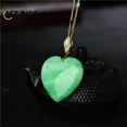 thumbnail image 3 of Natural Myanmar Jade Heart Pendant Dry Cyan Yang Green Love Necklace Personality Simple Jewelry for Men and Women Holiday Gifts, 3 of 5