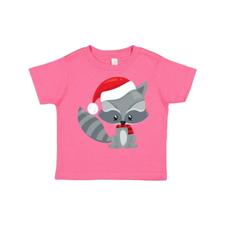 

Inktastic Christmas Raccoon Cute Raccoon Santa Hat Scarf Gift Toddler Boy or Toddler Girl T-Shirt