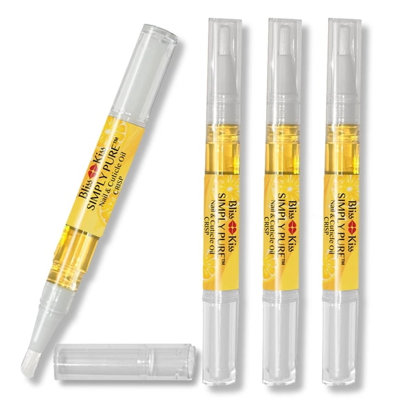 Bolígrafos para cutículas con aceite para uñas Bliss Kiss Crisp Fragrance x4