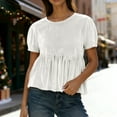 thumbnail image 2 of Tumotour Summer Tops for women Soft Tunic top Crewneck Basic Workout Clothes Spring Fashion Outfits Casual Business Vacation Blouses, 2 of 8