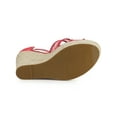 thumbnail image 5 of BLISSFUL STEP Women's Espadrille Wedge Heel Wedge Sandals Red 6, 5 of 8
