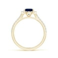 thumbnail image 2 of ANGARA Natural 1.55 Ct Oval Sapphire Halo Ring with Diamond Accents in 14K Yellow Gold for Women (Size-8x6mm) | September Birthstone, Anniversary, Jewelry Gift for Women | Natural Blue Sapphire Ring, 2 of 10