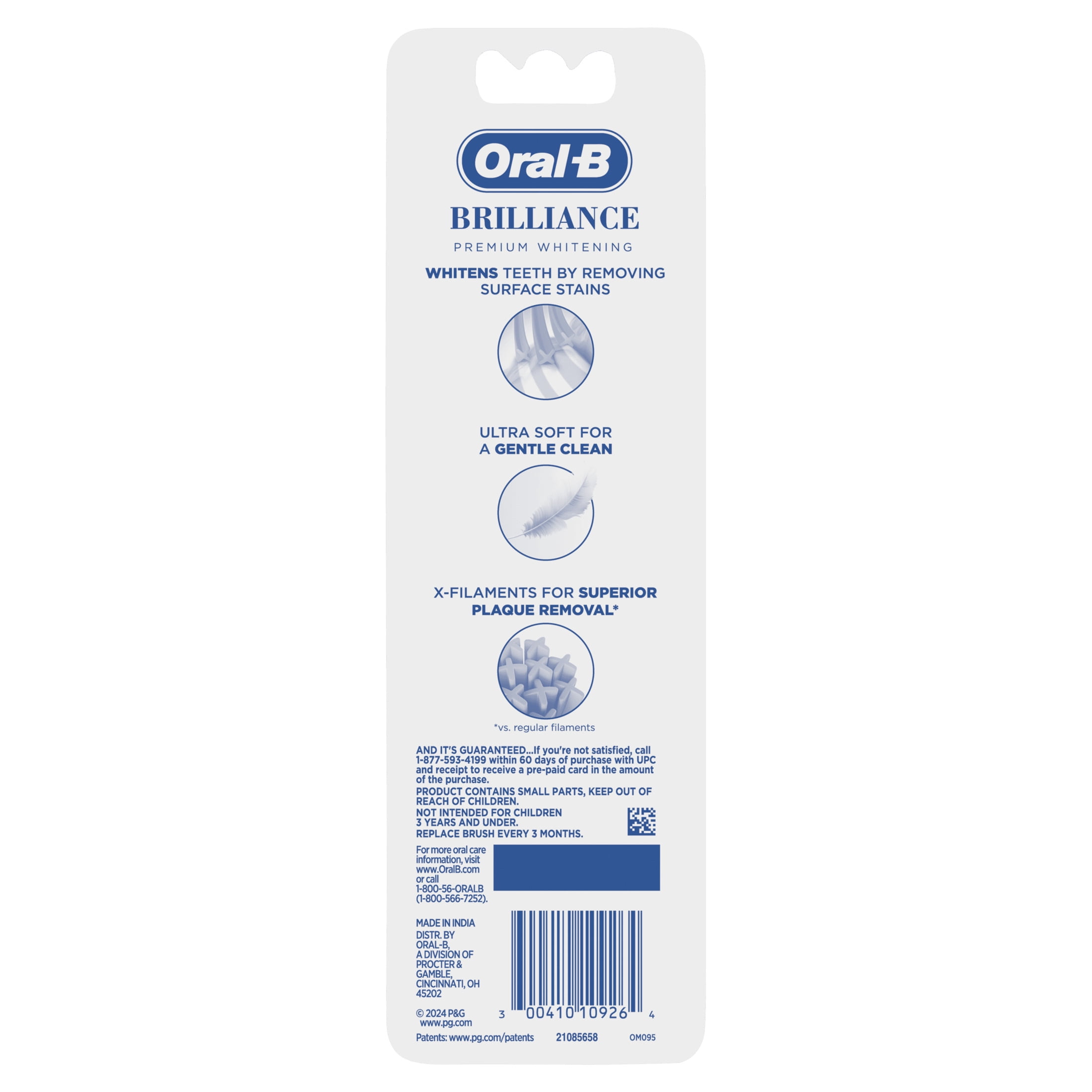 (2 pack) Oral-B Toothbrush Pro Whitening Brilliance, Extra Soft, Black and Teal, 2 Count