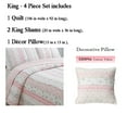 thumbnail image 2 of Cozy Line Shabby Chic Floral Ruffle Stripe 100% Cotton Reversible Quilt Set with Decorative Pillow (Pink, King - 4 Piece), 2 of 6
