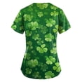 thumbnail image 3 of Womens Nursing Uniform Tops St Patricks Day Short Sleeve V Neck Shamrock Print Scrubs Casual Workwear Shirt with Pockets 2026 Mint Green 4XL, 3 of 3