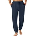 thumbnail image 2 of Horkkom Mens Pajama Pants Elastic Waist Drawstring Solid Color Sleep Pants Casual Loose Comfy Sleepwear with Pockets S, 2 of 9