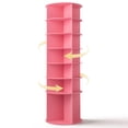 thumbnail image 2 of Ktaxon 7-Tier Rotating Shoe Rack Tower,  Free Standing 360° Revolving  Organizer, 28 Pairs of Shoes/ Bag, Pink, 2 of 17