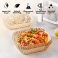 thumbnail image 2 of Revestimientos para freidora de aire desechables, 100 piezas de revestimientos de papel para freidora de aire de 6,3 pulgadas, papel pergamino para freidora de aire, grado alimenticio, accesorios par, 2 of 4