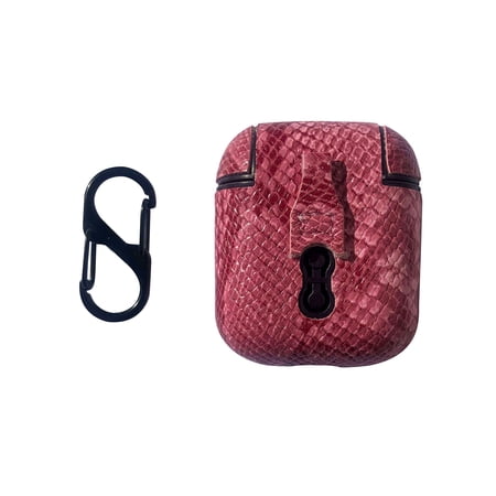 AirPods Leather Case Genuine Leather AirPod case with Keychain and Led Light Shockproof Protective Cover For Airpods Case