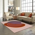 thumbnail image 3 of Pink Circle Large Area Rugs, Abstract Art Runner Rugs, Non-Slip Floor Throw Mat, Rectangle Carpet for Living Room, Bedroom, Hallway Front Entrance, Kitchen, Dining, 6' x 8', 3 of 7