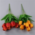 thumbnail image 6 of Artificial Flower 7 Small Tulips, Ongmies 7 Head Artificial Silk Fowers Bunch Wedding Home Outdoor Size 37Cm Avilable in 9 Colours, 1*Carnation, 6 of 9