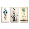 thumbnail image 2 of Designart "Vintage Illustration Geometric Tree of Wisdom III" Modern Geometric Framed Wall Art Set Of 3 - Blue Abstract Frame Canvas Set For Living Room Decor, 2 of 6