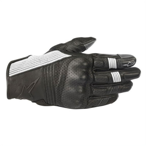 Alpinestars Mustang V2 Leather Motorcycle Gloves Black/White LG