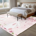thumbnail image 4 of Cherry Blossom Bunny Area Rugs 8'x10', Washable Small Throw Rugs for Living Room Patio, Pink Spring Modern Farmhouse Floral Indoor Outdoor Rug Non-Slip Low Pile Carpet Runner Reversible Floor Mats, 4 of 8