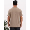 thumbnail image 3 of DARING DIVA Men's Henley Short Sleeve Button Down Jacquard Knitted T-Shirt XL Khaki, 3 of 7