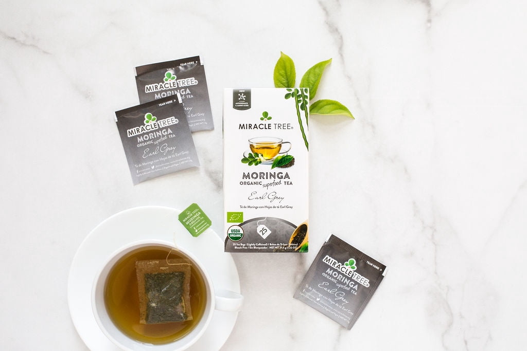 Miracle Tree Organic Moringa Earl Grey Tea Bags, 25 Count