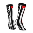 thumbnail image 3 of Goofa Firefighters USA Flag Printed Men's Crew Socks, Soft Durable Breathable Moisture-Wicking with Odor Control Cotton socks, 3 of 9